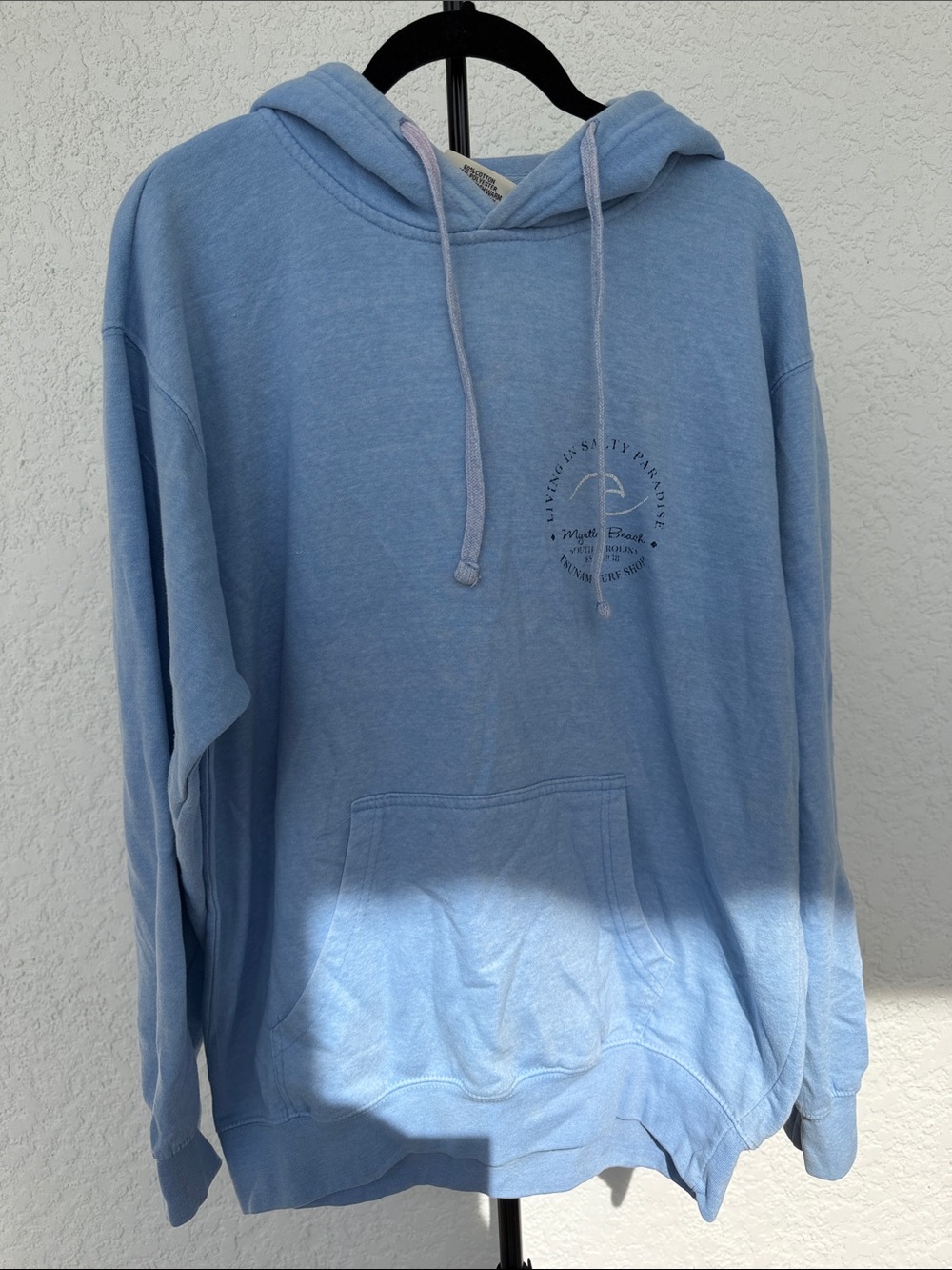 Light Blue Graphic Hoodie Sweatshirt- Medium